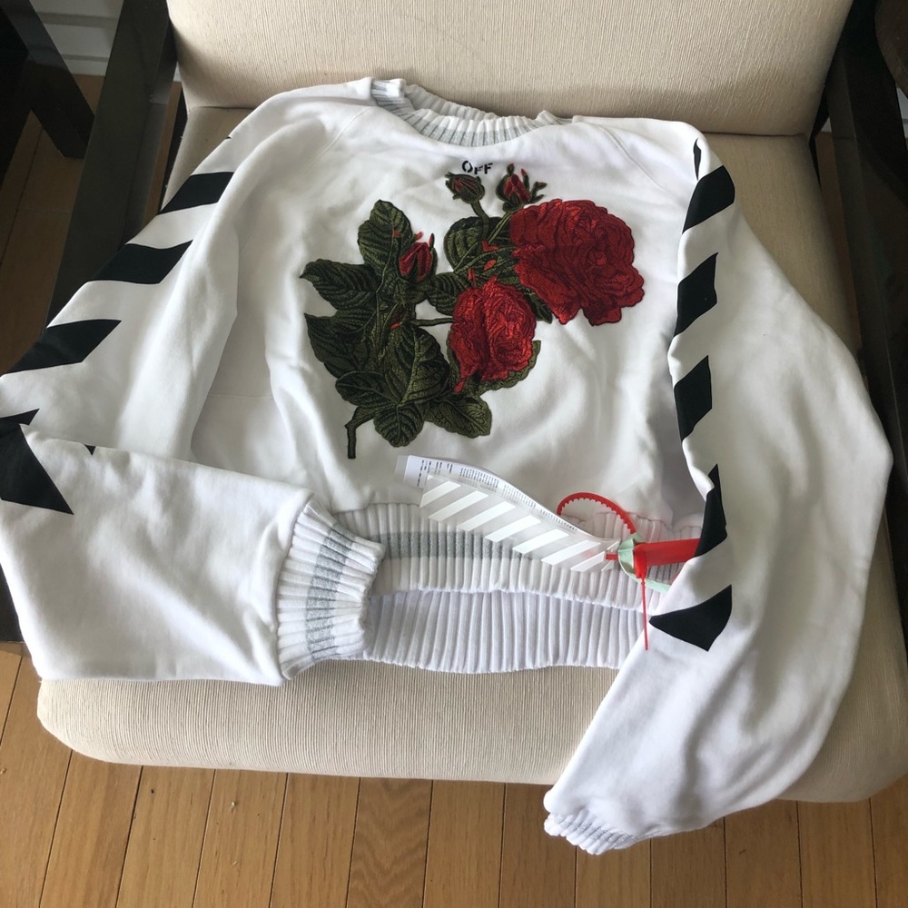 Off White women flower hoodie - never used